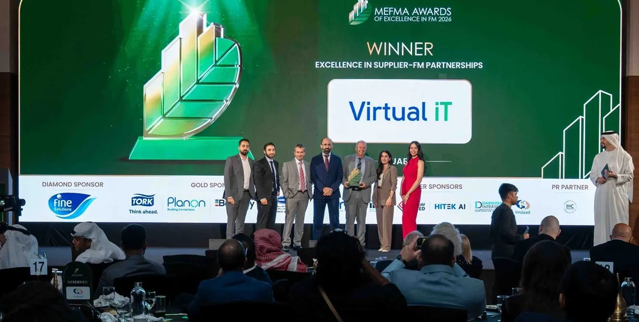 Virtual IT Wins Excellence in Supplier-FM Partnerships at the MEFMA Awards of Excellence in FM 2026